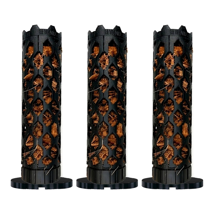 Beyond Beleaf moss pole kit, three segments each with a base installed
